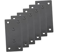 Sosoport 6pcs Stainless Steel Flat Straight Corner Braces Black Mending Plates for Furniture Reinforcement with Heavy Duty Brackets for Shelves