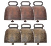 Sosoport 6Pcs Vintage Copper Cattle Bells Lost Cow Bells for Pets and Farm Animals Lightweight Loud Bells with Workmanship for Easy Tracking and Ornamentation