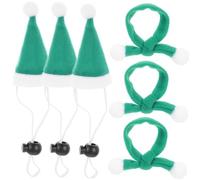 Sosoport 6pcs Xmas Pet Hat and Scarf Festive Dog Accessories for Holiday Parties Soft and Comfortable Christmas Costumes for Dogs and Cats Santa Claus Outfit for Pets