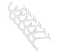 Sosoport 6pcs Zinc Alloy Double Hooks Ceiling Mount White European Style Heavy Duty Coat Towel Hangers for Kitchen Bedroom Entryway Space Saving Decorative Storage
