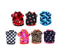 Sosoport 7pcs Dog Hoodie Warm Costume for Pets Cozy Outdoor Dog Clothes Colors for Autumn and Cold Days Includes Stylish Designs Like Leopard Print and Christmas Hat