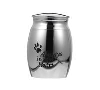 Sosoport 7pcs Stainless Steel Pet Ash Urn Commemorative Casket for Pets Elegant Design for Ashes Storage Resistant Memorial Box Silver for Gardens and Home Decor