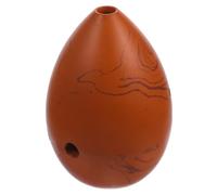 Sosoport 8 Hole Xun Wind Instrument Portable Pear-shaped Xun for Beginners and Students F Key Earth Color for Children and Introductory Music