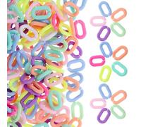 Sosoport 800pcs Acrylic Linking Ring Chain Links Reusable Easy to Store Assorted Color Detachable Acrylic Chain Link Rings for Jewelry and Bag Craft Projects