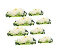 Sosoport 8pcs Artificial Floating Lily Pads for Ponds White Water Lilies with Realistic Foam Lotus Leaves Aquarium Decor for Fish Tanks Pools Garden Accessories Easy Maintenance