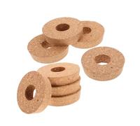 Sosoport 8pcs Small Hydroponic Vase Lid Stoppers with Center Hole Flower Pot Cork Hydroponics Cork Lids for Garden Jars Planter Stoppers Brown