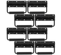Sosoport 8pcs Spring Loaded Iron Folding Handle with Recessed Grip Heavy Duty Foldable Toolbox Handles for Cabinet Case Storage