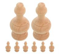 Sosoport 8pcs Wood Finials for Stair Balusters and Bed Posts - 6.5x2.5cm Unfinished Solid Wood Decorative Banister Caps for Porch, Deck, and Craft Projects