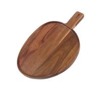Sosoport Acacia Wood Serving Platter with Handle Professional Commercial Grade Pizza Tray for Cheese Charcuterie Snacks and Desserts Low Maintenance Rustic Wooden Dinner Board for