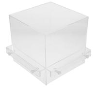 Sosoport Acrylic Betta Fish Tank 19x19x16cm with Crystal Visual Effect and Water Level Maintenance for Temporary Showcases and Commercial Displays