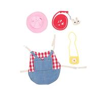 Sosoport Adorable Rabbit Outfit Guinea Pig Clothes Small Pet Harness Kit Easy- off Design Stylish Plaid Print