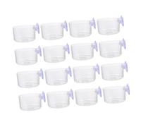 Sosoport Aquarium Feeding Cups 16pcs Fish Food Feeder for Blood Other Fish Food Durable Material