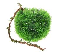 Sosoport Artificial Grass Caves Hide for Reptiles and Jumping Spiders, Realistic Green Artificial Grass Ball Made of Plastic, Space-saving Wall Mount Hideout for Terrarium Landscaping