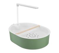 Sosoport Automatic Parrot Bath Tub with Adjustable Pump, Indoor Bird Shower Fountain with Tube and Pine Perch, Cage Bath Accessory for Cockatoo, African Grey, Parakeet, and Budgie