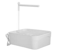 Sosoport Automatic Parrot Bird Bath with Circulating Water Pump, USB Electric Shower Tub for Cage Birds, Large White Hanging Bath Suitable for Parakeet Cockatiel African Grey Lovebird