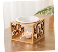 Sosoport Bamboo Ceramic Essential Oil Incense Burner Aromatherapy Diffuser Candle Holder Decorative Oil Warmer for Yoga Bedroom Home with Rustic Elegant Design