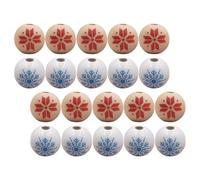 Sosoport Beads Easy to Use Wooden 60pcs Snowflake Pattern with Smooth Surface Christmas Themed for DIY Jewelry Making for Handmade Christmas Craft Projects