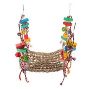 Sosoport Bird Hammock Toy for Parrots Handmade Hanging Net Easy Installation for Active Play and Cozy Resting Bird Cage Accessory