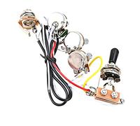 Sosoport Black Hat Rocker Switch A500k B500k Potentiometer Harness for Guitar Wiring Pickup Replacement Parts for Electric Guitar Cables Tools