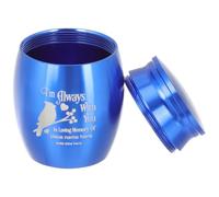 Sosoport Blue Stainless Steel Bird Urn for Parrot Memorial Cremation Tank with Hard Structure and Light Weight, Mini Keepsake Ashes Urn Suitable for Pet Birds and Small Animals