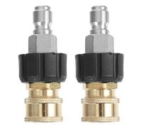 Sosoport Brass Pressure Washer Quick Connect Kit 3/8 Inch M22 Hose Adapter Set with Stainless Steel Coupler and Black Cap 2 Sets High Pressure Washer Hose Fittings for Garden and Outdoor