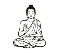 Sosoport Buddha Wall Sticker Wall Decal Black PVC Decorative Sticker for Living Room Home Removable Practical Easy to Apply