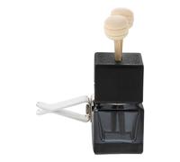 Sosoport Car Air Freshener Vent Clip Glass Diffuser Bottle with Black Cap Empty Essential Oil Perfume Diffuser for Auto Ac Vents Accessories for Vehicle Interior