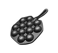 Sosoport Cast Iron Takoyaki Pan Non-Stick Thickened Cooking Pan Black Iron Material Easy to Clean for Quail Eggs and Meatball Making in Kitchen