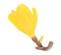 Sosoport Ceramic Flower Incense Holder with Blooming Petal Design Multipurpose Pen Rest and Stick Burner for Home Office Table Centerpiece Decor Sophisticated Yellow Magnolia Ornament