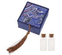 Sosoport Charming Decorative Piece Baby Keepsake Box for Preserving Milk Teeth and Umbilical Cord Linen and Glass Materials for Storing Precious Fetal Hair for DIY Crafting and Home Use