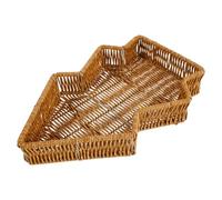 Sosoport Christmas Tree Shaped Serving Platter Handwoven Imitation Rattan Bread Basket Rustic Farmhouse Charcuterie Board for Holiday Appetizers Desserts Snack Display
