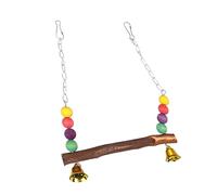 Sosoport Colorful Bead Parrot Swing Toy Safe and Entertaining Bird Hanging Swing for Birds Promotes Balance and Exercise for Cockatiels and Parakeets