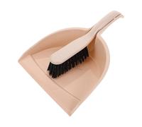 Sosoport Compact Dustpan and Brush Set Small Indoor Brooms Metal Dustpan Pink Rubber Whisk Broom for Kitchen Office and Home Cleaning, 2pcs Mini Sweeping Kit