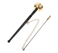 Sosoport Copper Yin Qing Buddhist Hand Percussion Instrument with Wooden Handle Large Size for Temple Ceremony and Meditation Delicate Buddhist Musical Instrument for Taoist