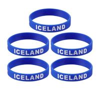 Sosoport Country Flag Printed Silicone Bracelet 5pcs Blue Comfortable Wear