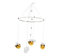 Sosoport Creative Bee Cloud Hanging Decor Nordic Style Ornament for Home Bar Restaurant Unique Knitting Craft with Elegant Design for Indoor Decoration Visual Effects
