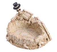 Sosoport Creative Resin Skull Ashtray for Cigarette Ash Holding with Retro Style and Decorative Household Adornment, for Halloween Decoration and Home Use