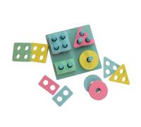 Sosoport Creative Wooden Shape Cognition Toy for Boy Girl Educational Building Blocks Puzzle for Imaginative Play and Logical Thinking Development Preschool Boys and Girls