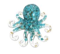 Sosoport Crystal Glue Octopus Fish Tank Ornament Intricate Details and Unique Realistic Design, Mini Animal Sculpture for Aquarium Decor or Office and Home Display
