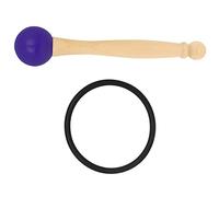 Sosoport Crystal Singing Bowl Mallet Set Rubber Ring and Purple Rubber Ball, Wooden Handle Meditation Accessory Compatible Tibetan and Crystal Bowls for Sound Therapy and Chanting