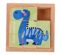 Sosoport Dinosaur Building Blocks Toy for Boys and Girls Educational Wooden Puzzle Kit Cute 3D Animal Design for Preschool Learning Interactive Early Development Toy