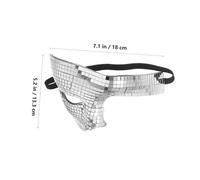Sosoport Disco Mirrored Face Mask Silver Half Face Cover Reflective Glitter Vintage Design for Halloween Masquerade Parties Club Dj Birthday Festivals