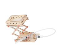 Sosoport DIY Hydraulic Lab Jack Science Kit Adjustable Wooden Lift Platform Stem Educational Experiment for Home School Learning