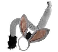 Sosoport Donkey Ears Headband Tail Set Boys and Girls Animal Headband Cosplay Party Decor for Halloween Christmas Easter