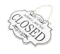 Sosoport Double Sided Wooden Open Closed Sign Retro Door Decor for Shop Cafe Restaurant Business Status Display Multi Function Closed Sign with Printing and Fashionable Design
