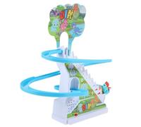 Sosoport Electric Dinosaur Track Toy with Light and Music Fun Dinosaur Climbing Car for Boy Girl Enhances Hand-eye Coordination and Imagination for Playtime Activities