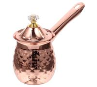 Sosoport Ergonomic Stainless Steel Turkish Coffee Pot with Smooth Handle Heat Resistant Milk Frothing and Soup Pan Rose Gold Stovetop Coffee Maker for Induction Hobs and Home Use