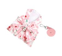 Sosoport Floral Harness Dress for Small Dogs Soft Breathable Puppy Outfit with Bowknot Easy Wear Trumpet Flower Print Pet Clothes for Cats and Small Animals