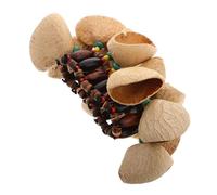 Sosoport Fruit Shell Bracelet Natural Coconut Shell Handbell African Nutshell Musical Instrument Percussion Accessories for Women Craft Wristband