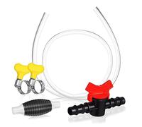 Sosoport Gas Tank Siphon Pump Kit Manual Hand Pump for Gasoline Durable Stainless Steel Plastic Hose Easy to Use Siphon for Gas Water Oil Transfer